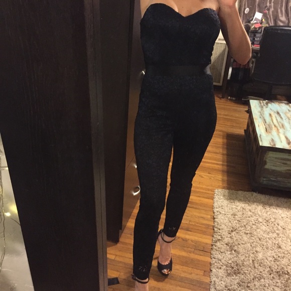 Bebe Pants Jumpsuits Bebe Lace Jumpsuit Two Tone Blueblack Size 2 Poshmark Bebe Pants Jumpsuits Bebe Lace Jumpsuit Two Tone Blueblack Size 2 Poshmark